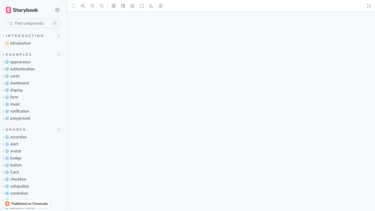 A screenshot of shadcn-ui-storybook (JheanAntunes)