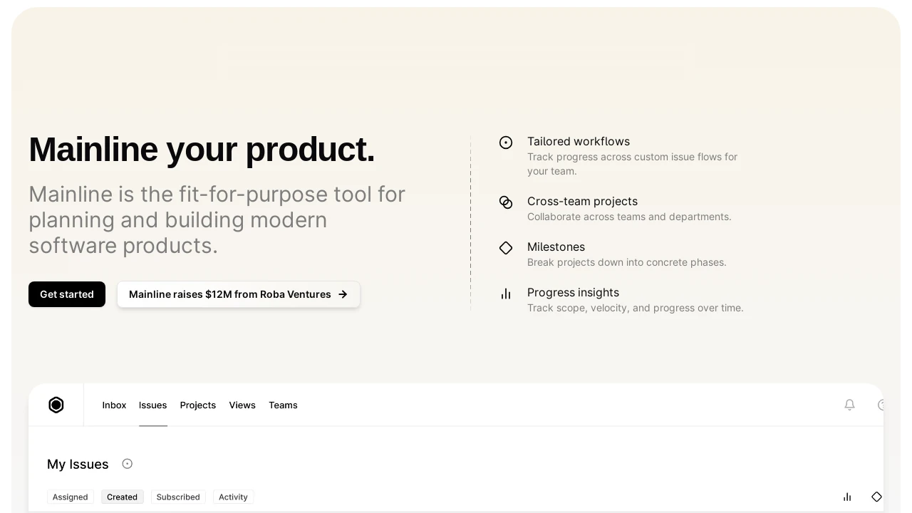 A screenshot of Mainline - Nextjs shadcn/ui Template