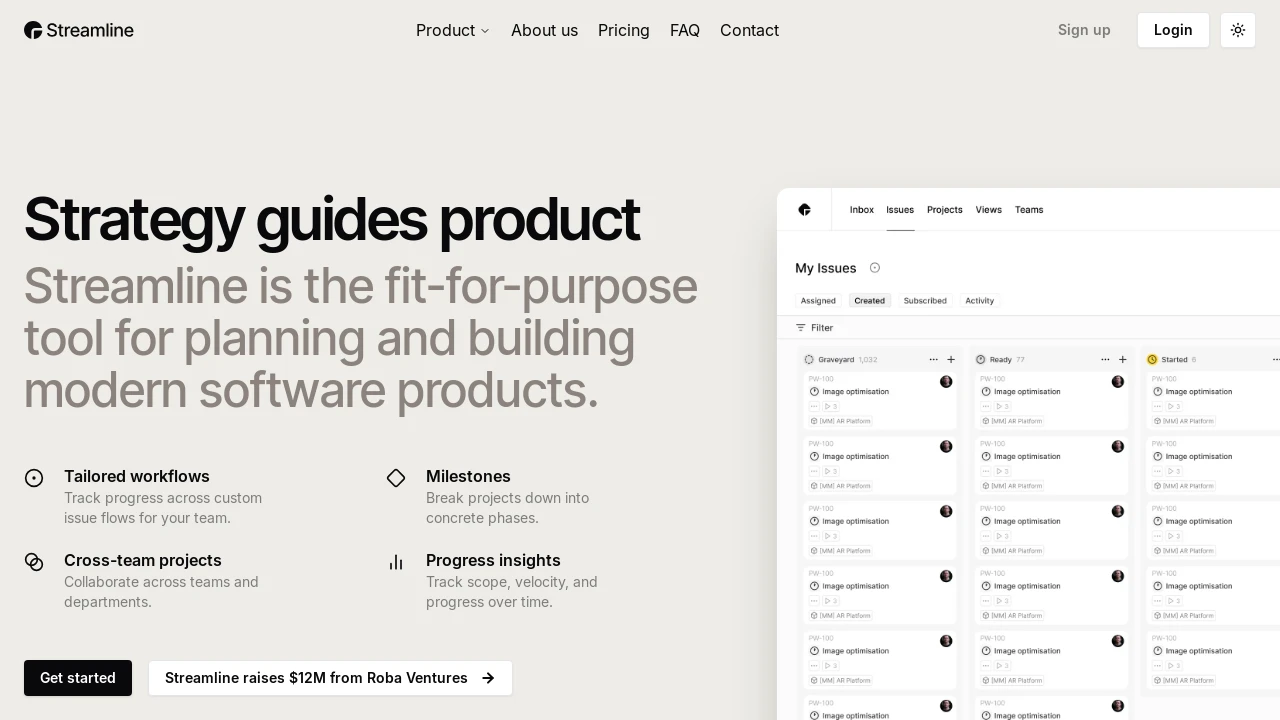 A screenshot of Streamline - Nextjs shadcn/ui Template
