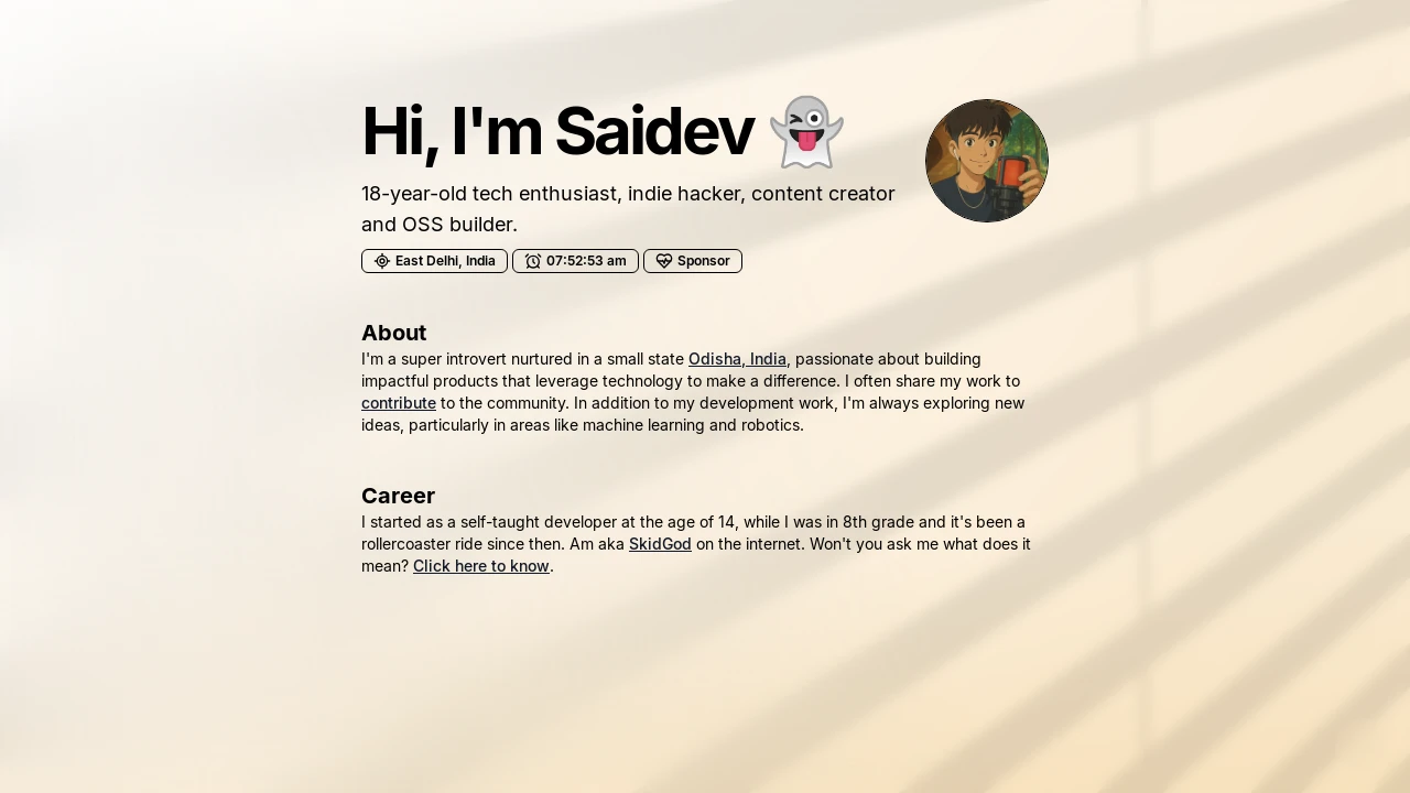 A screenshot of Portfolio