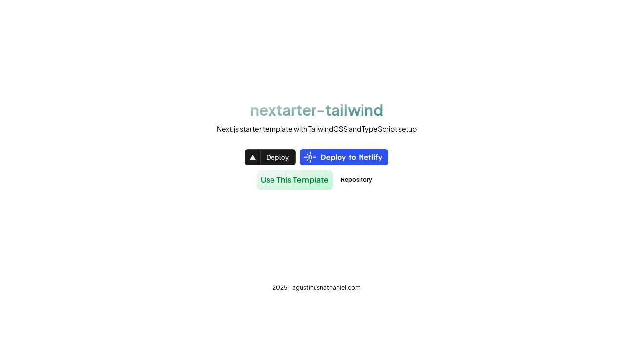 A screenshot of Nextarter Tailwind