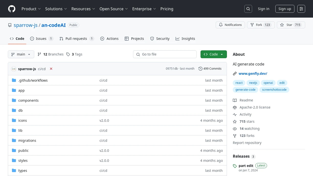 A screenshot of An CodeAI