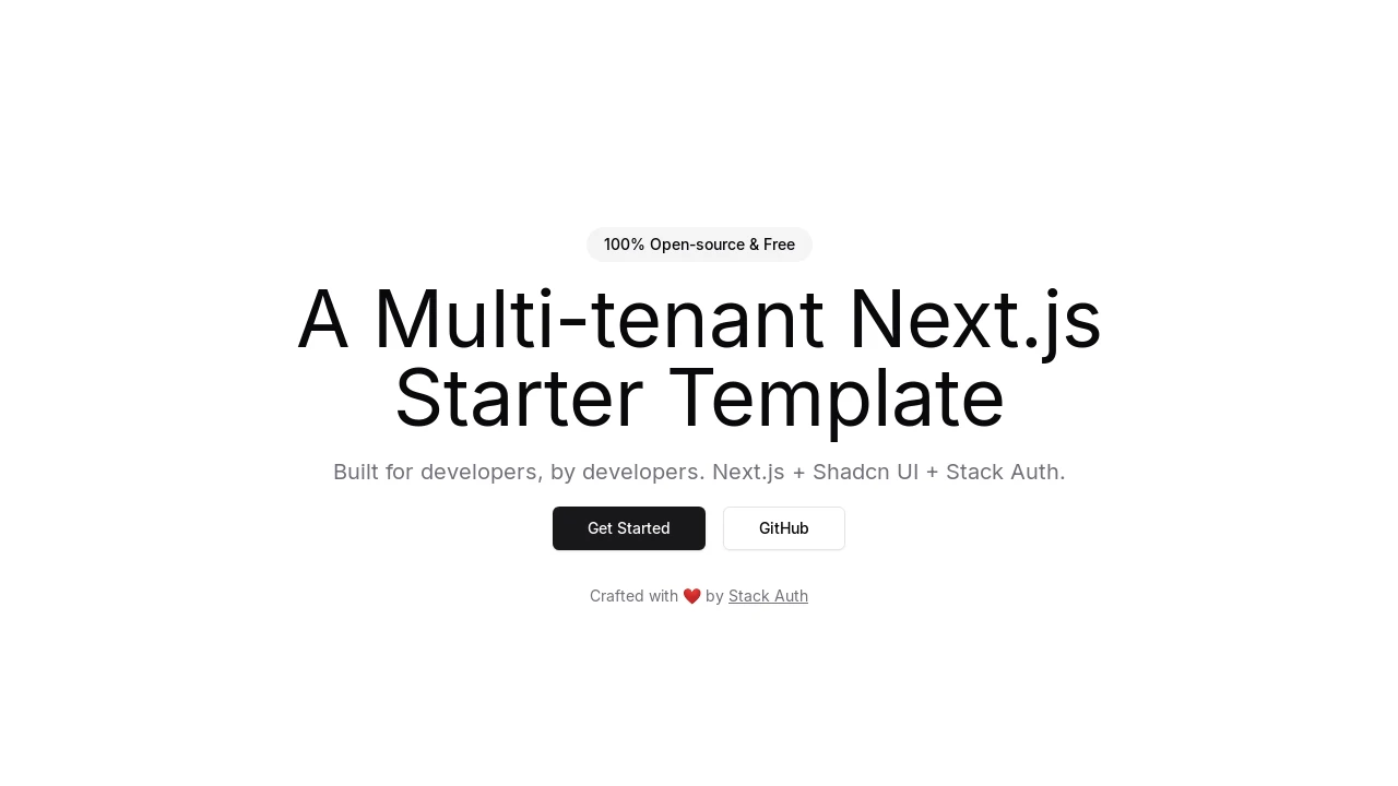 A screenshot of Multi Tenant Starter Template