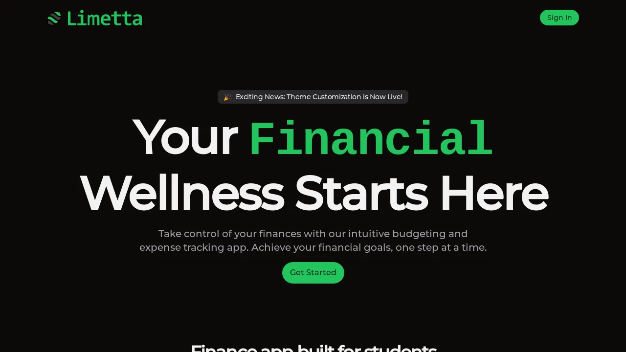 A screenshot of Limetta