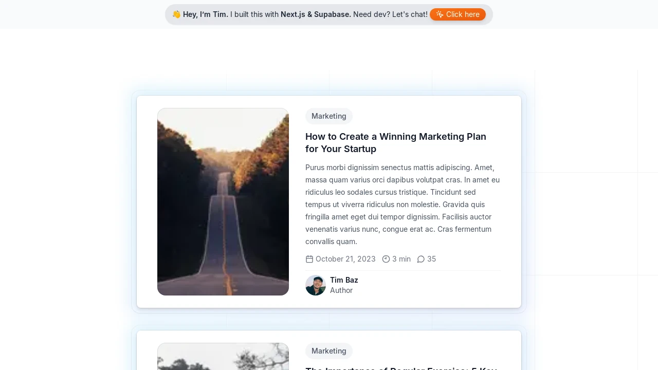 A screenshot of Next.js Blog App