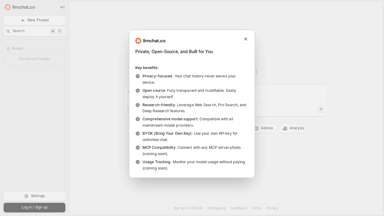 A screenshot of Llmchat