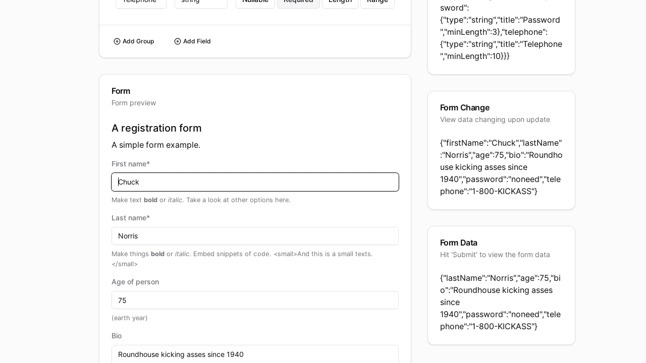 A screenshot of Next Rjsf Form Builder