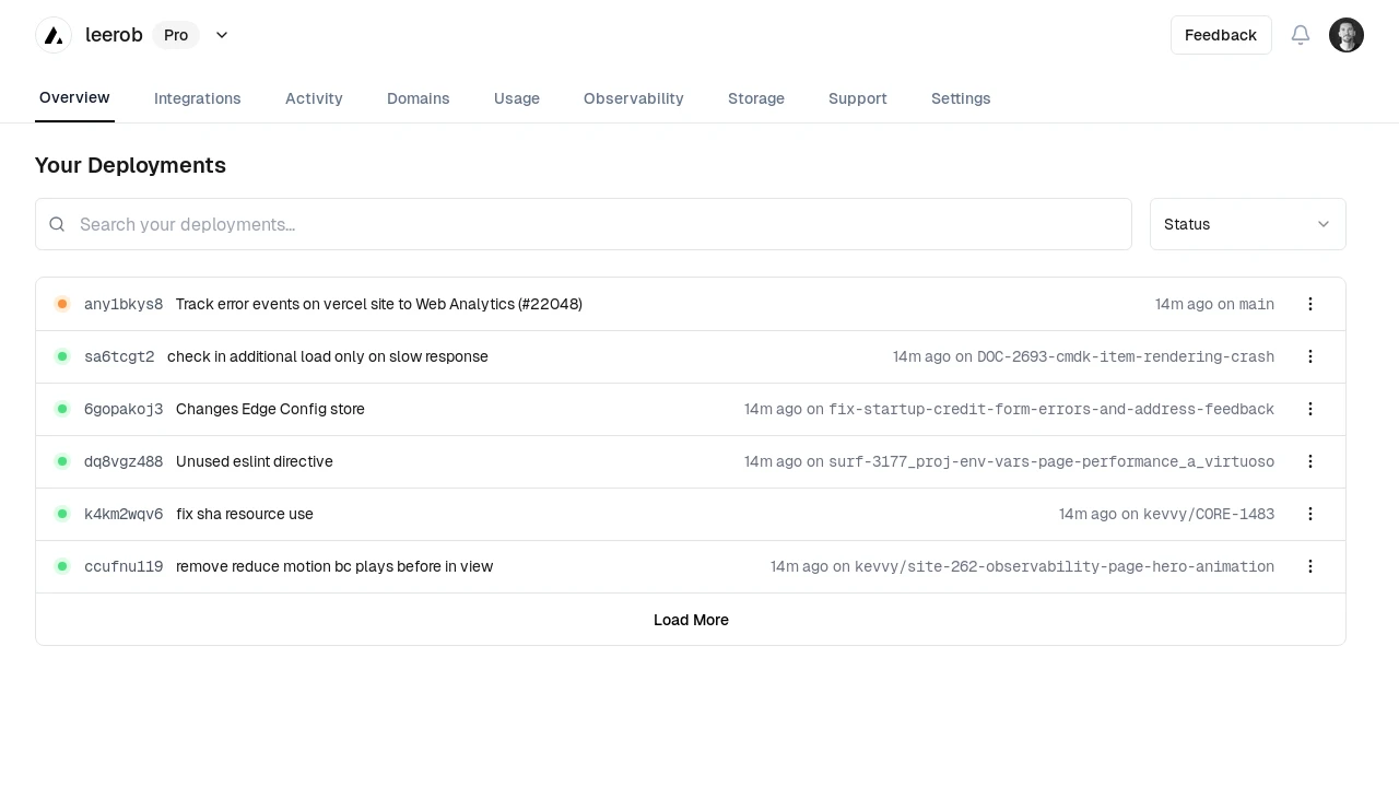 A screenshot of Vercel Nav Demo