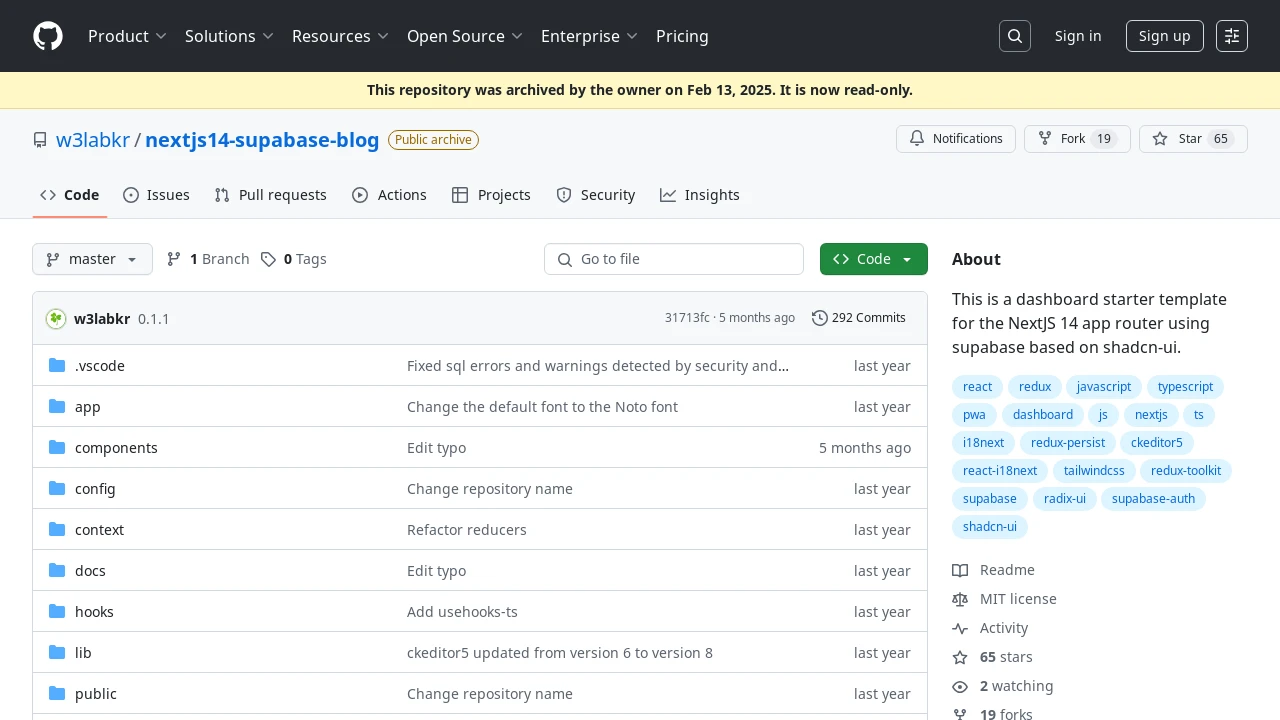 A screenshot of Nextjs With Supabase Auth