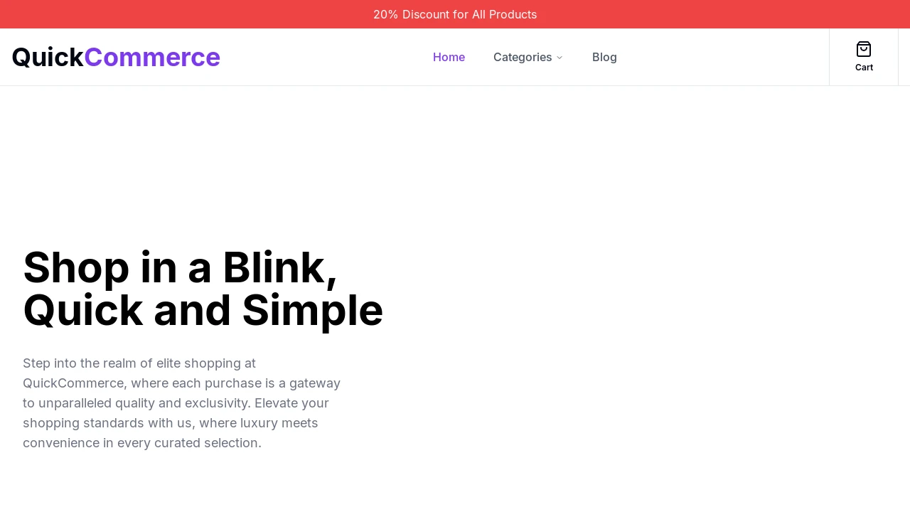 A screenshot of QuickCommerce